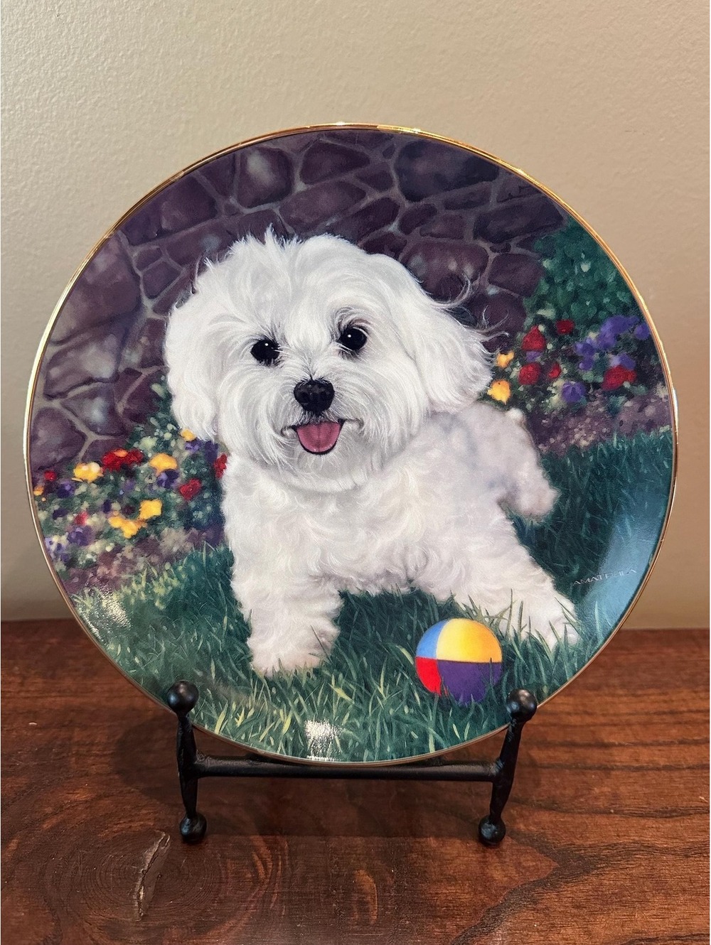 Danbury Mint Maltese Plate - Let's Play Ball